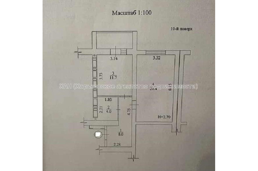 Продам квартиру, Елизаветинская ул. , 1 кім., 46 м², без внутренних работ 