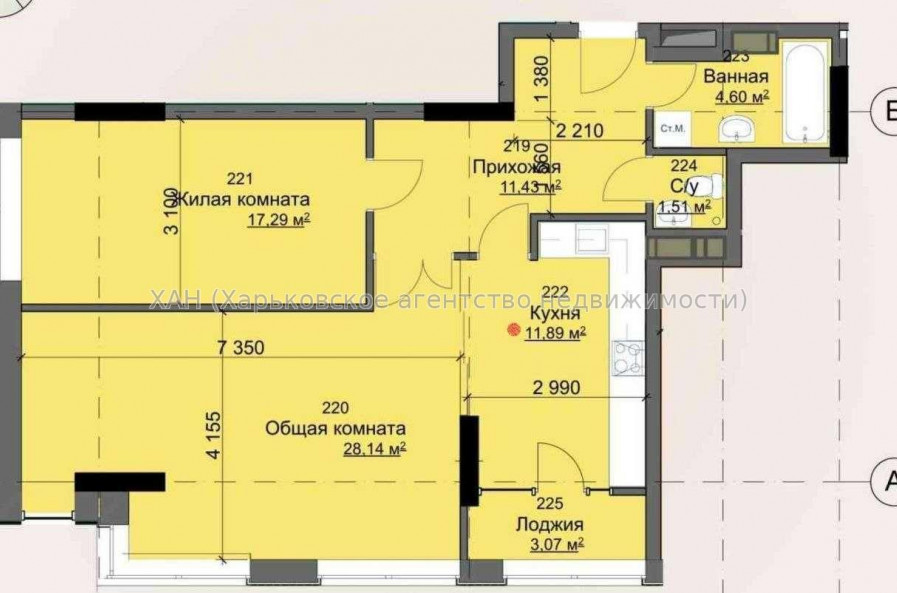 Продам квартиру, Молочная ул. , 2  ком., 84 м², без внутренних работ 