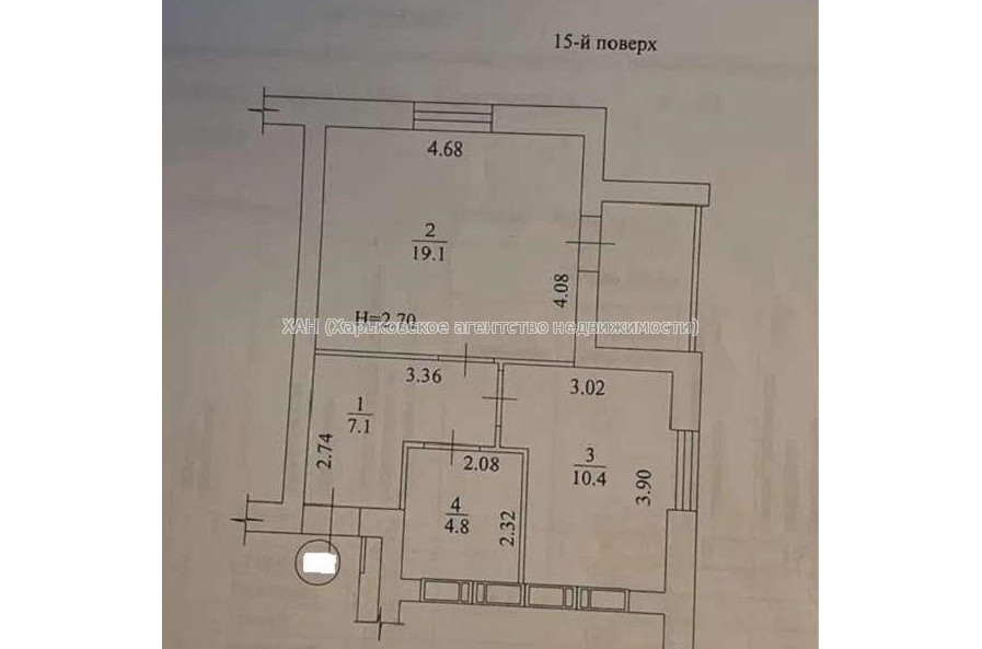 Продам квартиру, Шевченко ул. , 1  ком., 45 м², без внутренних работ 