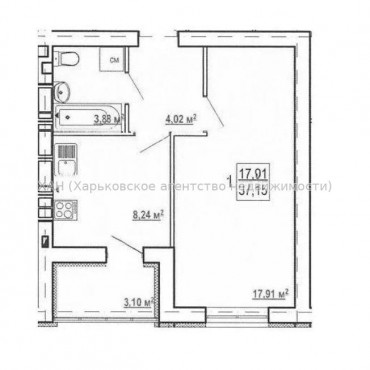 Продам квартиру, Шевченко ул. , 1 кім., 36 м², без отделочных работ  - фото 2 Продам квартиру, Шевченко ул. , 1 кім., 36 м², без отделочных работ