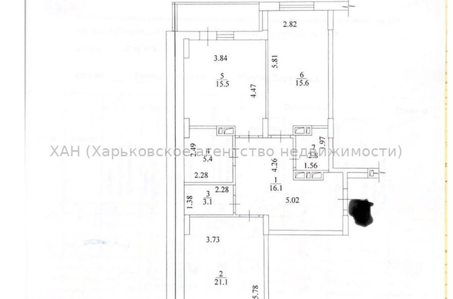 Продам квартиру, Героев Харькова просп. , 2  ком., 82 м², без ремонта 