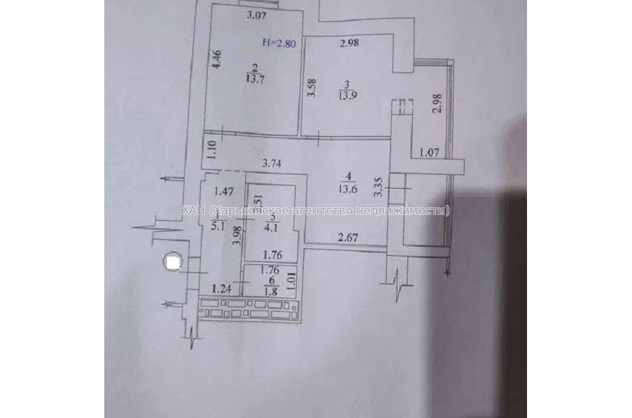 Продам квартиру, Полтавский Шлях ул. , 2 кім., 56 м², без отделочных работ 