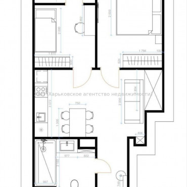 Продам квартиру, Куликовская ул. , 2  ком., 52 м², без внутренних работ 