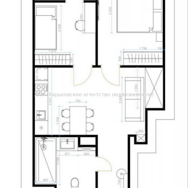 Продам квартиру, Куликовская ул. , 2 кім., 52 м², без внутренних работ 