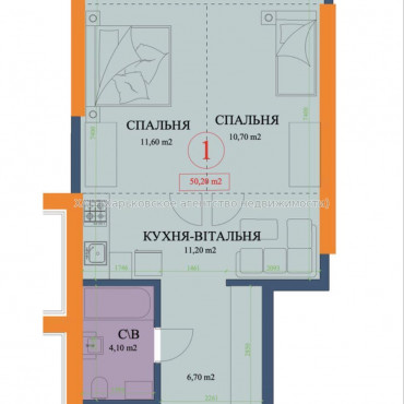 Продам квартиру, Куликовская ул. , 2 кім., 52 м², без внутренних работ 