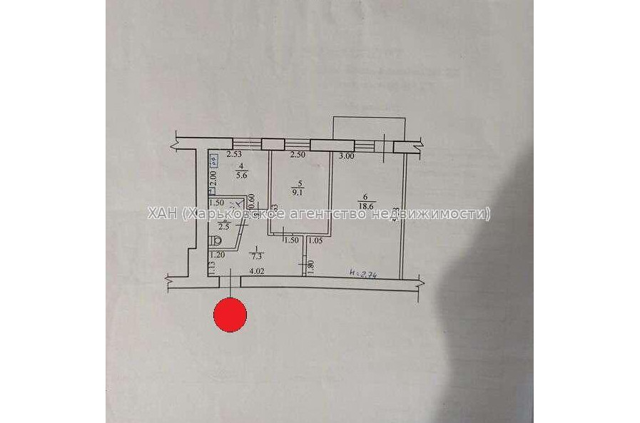 Продам квартиру, Гимназическая наб. , 2  ком., 44 м², косметический ремонт 