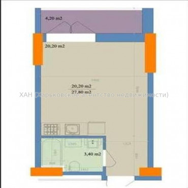 Продам квартиру, Профессора Атамановского ул. , 1 кім., 27 м², без внутренних работ  - фото 2 Продам квартиру, Профессора Атамановского ул. , 1 кім., 27 м², без внутренних работ