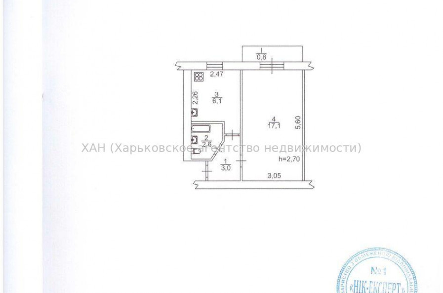 Продам квартиру, Науки просп. , 1  ком., 30 м², советский ремонт 