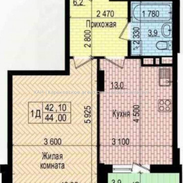 Продам квартиру, Льва Ландау просп. , 1  ком., 44 м², без внутренних работ 