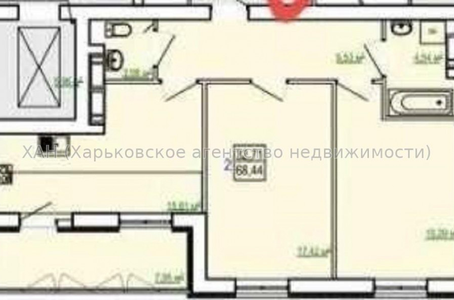 Продам квартиру, Полтавский Шлях ул. , 2  ком., 69 м², без внутренних работ 