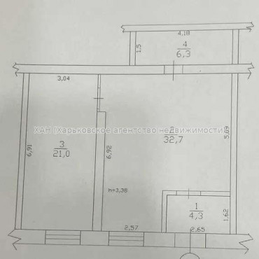 Продам квартиру, Пискуновский пер. , 2  ком., 64 м², без отделочных работ 