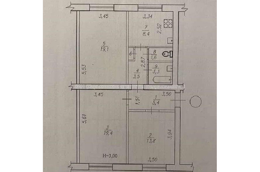 Продам квартиру, Кузнечная ул. , 3  ком., 75 м², советский ремонт 