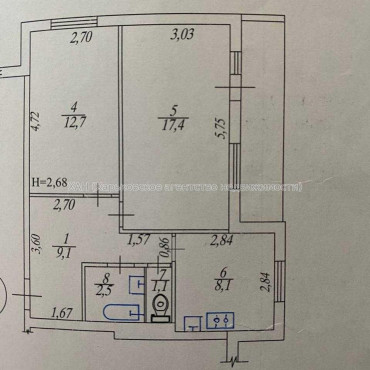Продам квартиру, Тракторостроителей просп. , 2 кім., 52 м², евроремонт 