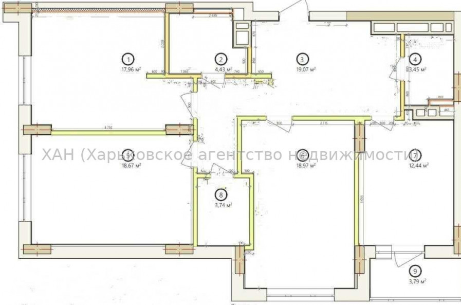 Продам квартиру, Льва Ландау просп. , 3  ком., 104 м², без ремонта 