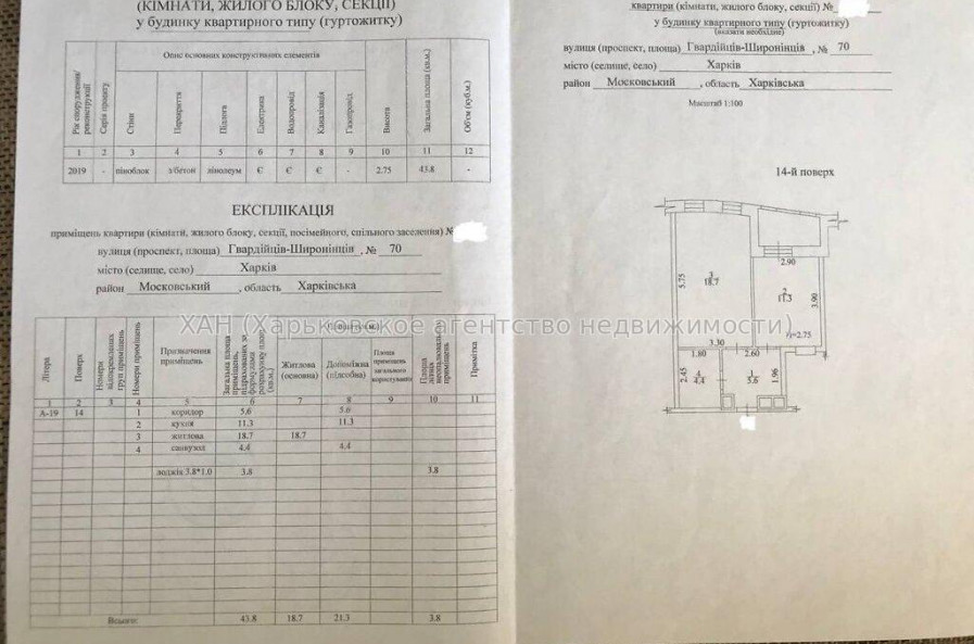Продам квартиру, Гвардейцев Широнинцев ул. , 1 кім., 43 м², частичный ремонт 