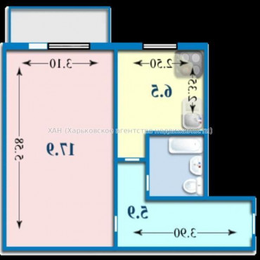 Продам квартиру, Героев Харькова просп. , 1 кім., 32 м², советский ремонт 