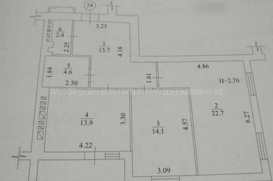 Продам квартиру, Мира ул. , 2 кім., 73 м², без внутренних работ 