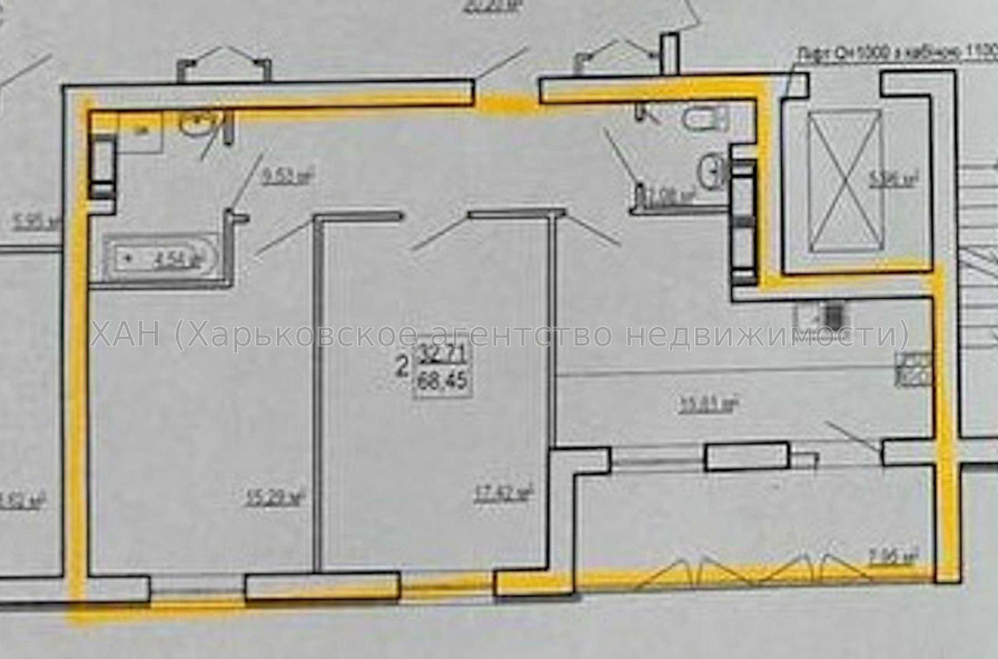 Продам квартиру, Полтавский Шлях ул. , 2  ком., 68.45 м², без внутренних работ 