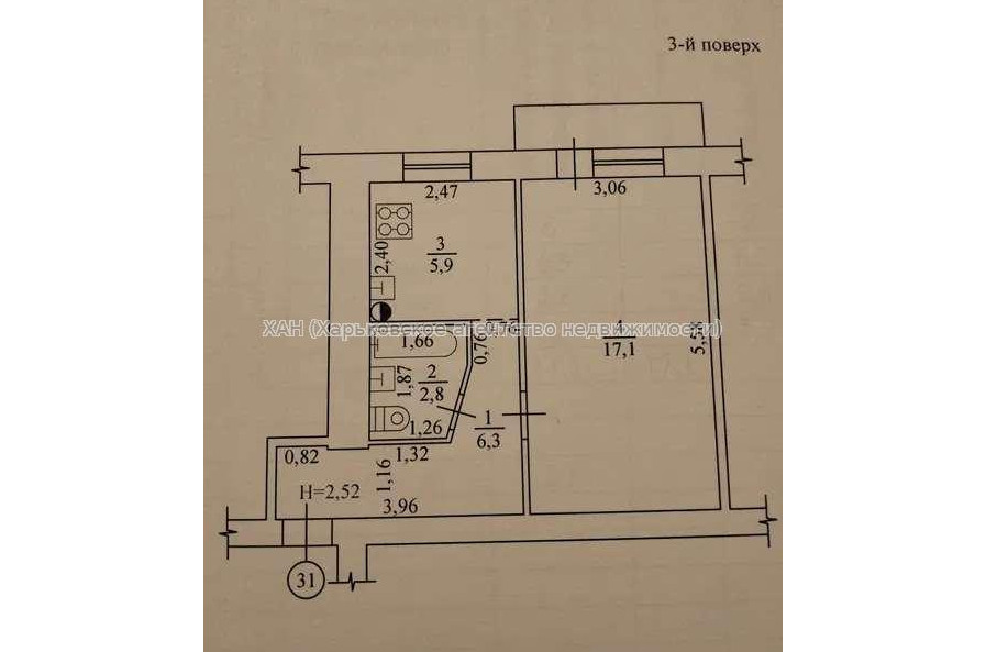 Продам квартиру, Любови Малой  просп. , 1  ком., 34 м², капитальный ремонт 