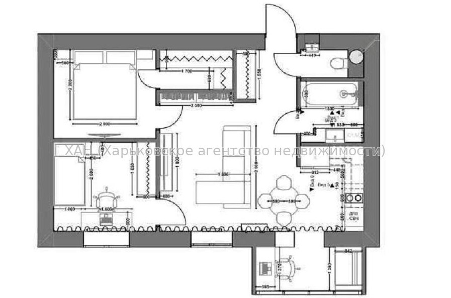 Продам квартиру, Архитекторов ул. , 3  ком., 57 м², частичный ремонт 