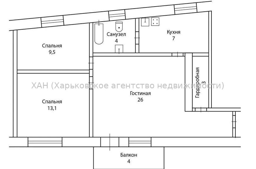 Продам квартиру, Полтавский Шлях ул. , 3 кім., 62 м², косметический ремонт 