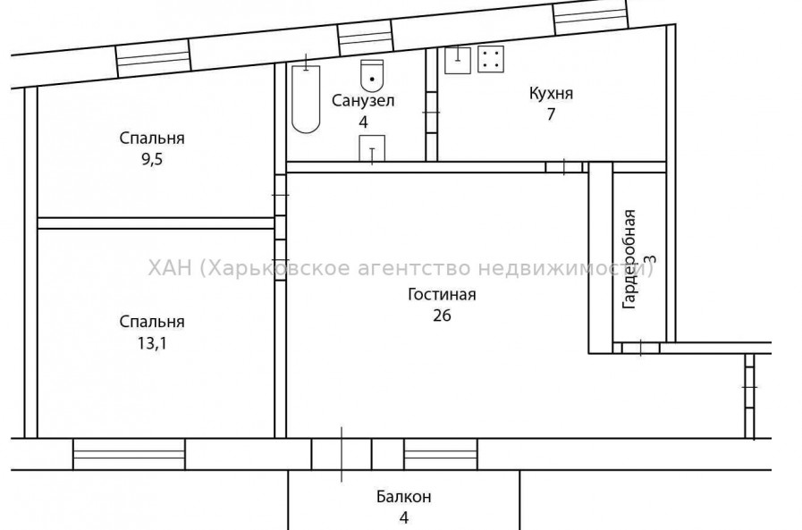 Продам квартиру, Полтавский Шлях ул. , 3  ком., 62 м², косметический ремонт 