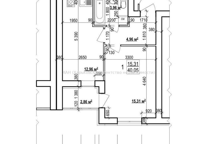 Продам квартиру, Шевченко ул. , 1  ком., 40 м², без внутренних работ 