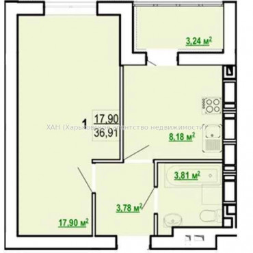 Продам квартиру, Шевченко ул. , 1 кім., 37 м², без внутренних работ 