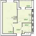 Продам квартиру, Шевченко ул. , 1  ком., 37 м², без внутренних работ 