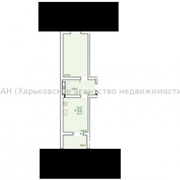 Продам квартиру, Полтавский Шлях ул. , 1  ком., 48 м², без внутренних работ 