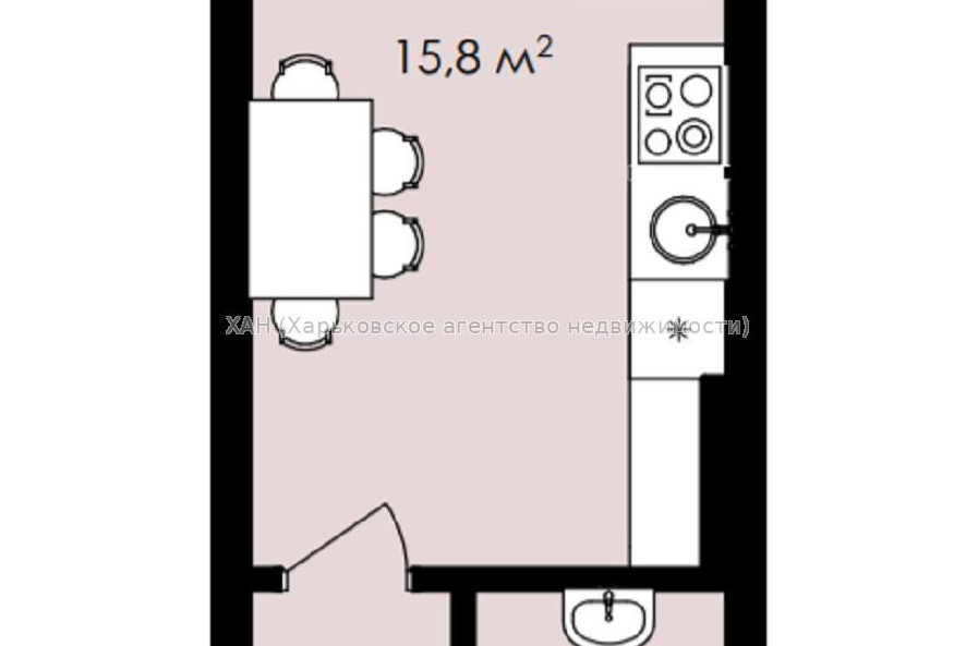 Продам квартиру, Чигирина ул. , 1  ком., 23 м², без внутренних работ 