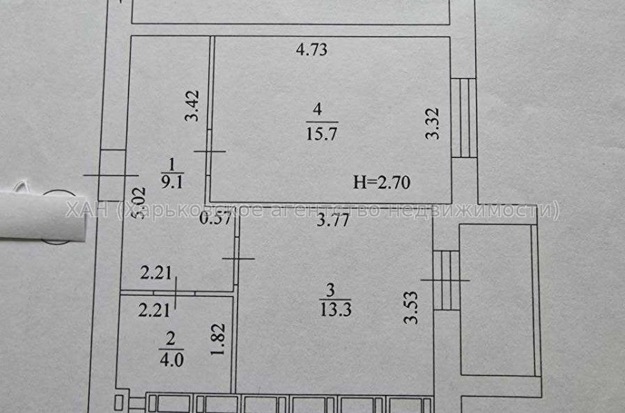 Продам квартиру, Героев Харькова просп. , 1 кім., 44.10 м², без внутренних работ 