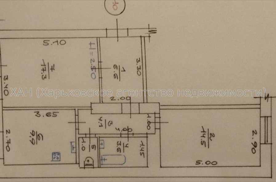Продам квартиру, Гимназическая наб. , 2  ком., 57 м², частичный ремонт 