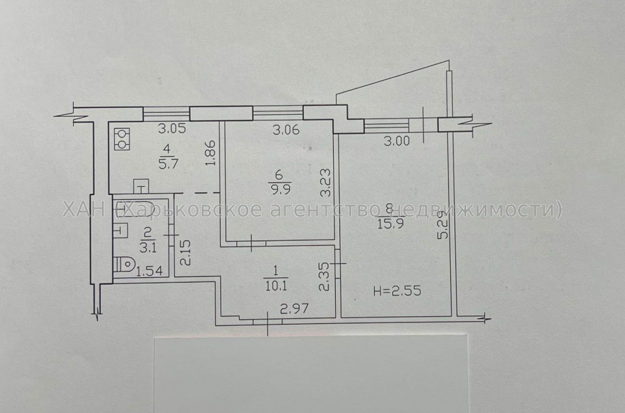 Продам квартиру, Победы просп. , 2  ком., 45.40 м², косметический ремонт 