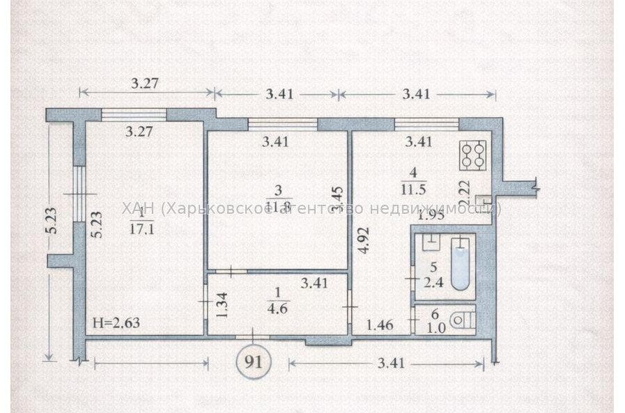 Продам квартиру, Архитекторов ул. , 2  ком., 55 м², косметический ремонт 