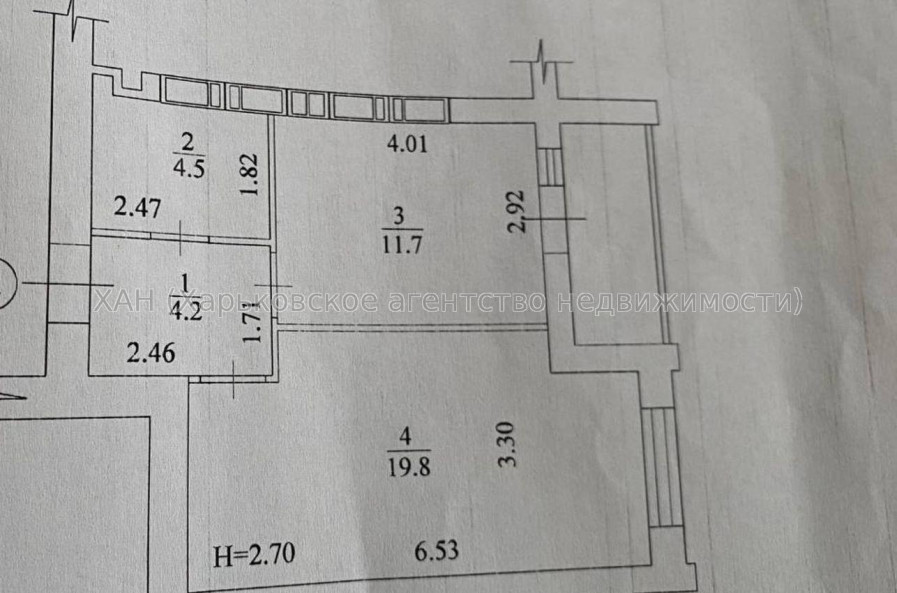 Продам квартиру, Мира ул. , 1  ком., 43 м², без внутренних работ 