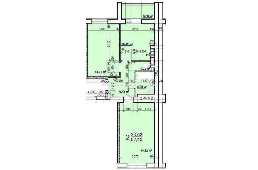 Продам квартиру, Мира ул. , 2 кім., 57 м², без внутренних работ 