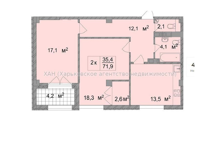 Продам квартиру, Свободы ул. , 2  ком., 76 м²
