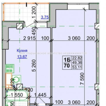 Продам квартиру, Братьев Гипиков ул. , 1 кім., 53 м², без внутренних работ 