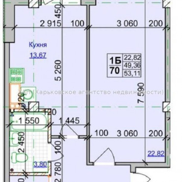 Продам квартиру, Братьев Гипиков ул. , 1  ком., 53 м², без внутренних работ  - фото 2 Продам квартиру, Братьев Гипиков ул. , 1  ком., 53 м², без внутренних работ
