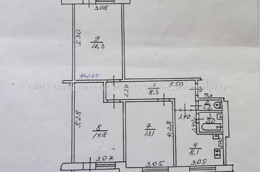 Продам квартиру, Соборности Украины ул. , 3  ком., 65.60 м², косметический ремонт 