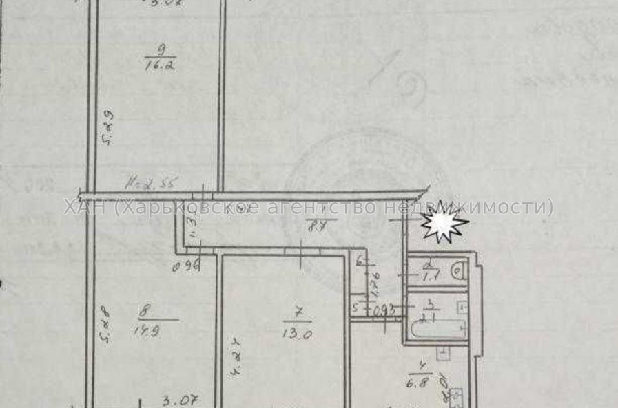 Продам квартиру, 3 кім., 65 м², косметический ремонт 