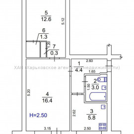 Продам квартиру, Зерновая ул. , 2 кім., 44.40 м², без ремонта