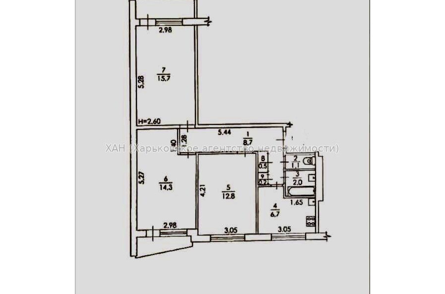 Продам квартиру, Валентиновская ул. , 3  ком., 64 м², косметический ремонт 