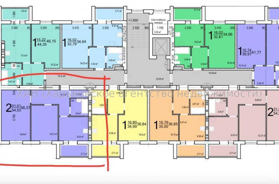 Продам квартиру, Шевченковский пер. , 2  ком., 55.63 м², без внутренних работ 