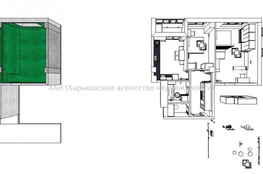 Продам квартиру, Героев Харькова просп. , 2 кім., 60.95 м², без ремонта 