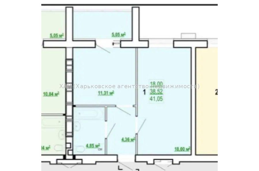 Продам квартиру, Полтавский Шлях ул. , 1 кім., 41 м², без отделочных работ 