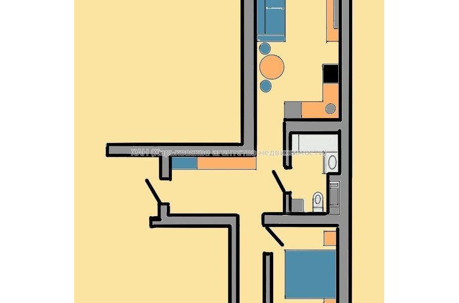 Продам квартиру, Шевченковский пер. , 1  ком., 55 м², без внутренних работ 