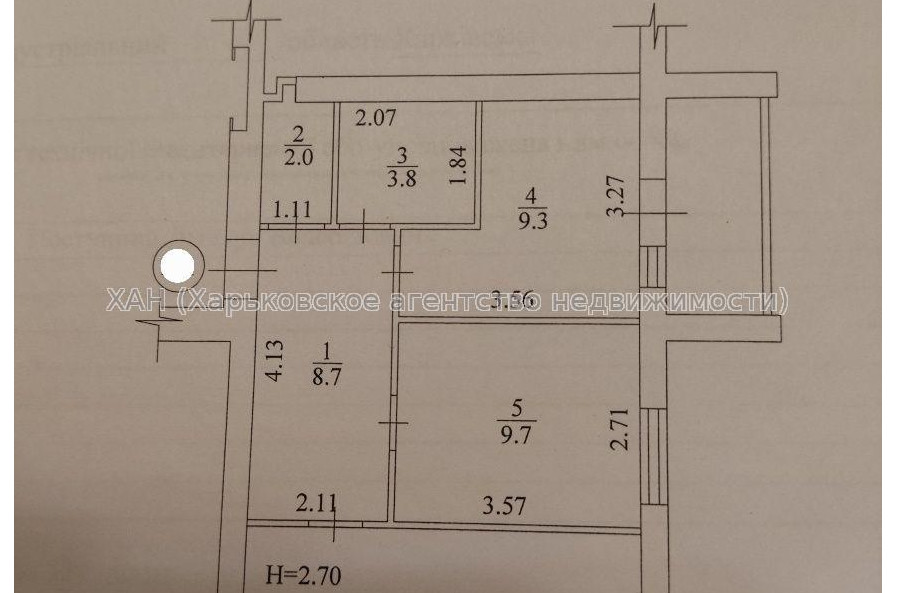 Продам квартиру, Мира ул. , 2 кім., 53.80 м², без внутренних работ 