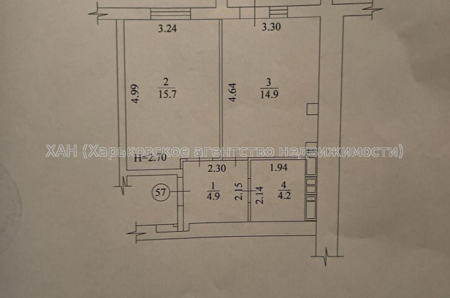 Продам квартиру, Шевченковский пер. , 1  ком., 42 м², без внутренних работ 